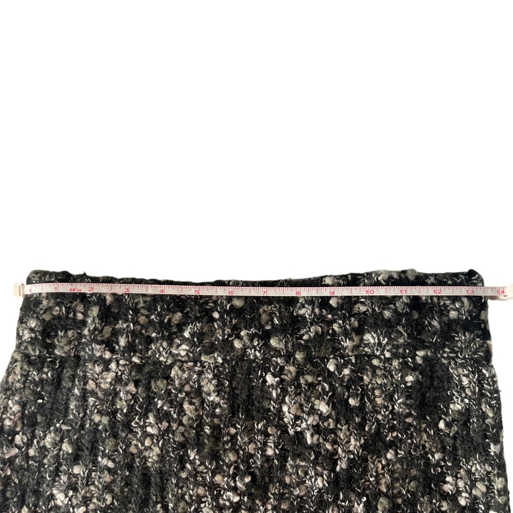 FENN‎ WRIGHT MANSON Textured Knit A Line Midi Skirt Black Silver SM Wool BleNd - Picture 2 of 7